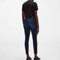 7 For All Mankind Waist Skinny Crop Jeans in Blue