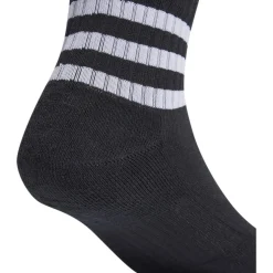adidas 3 Stripes Cushioned Sportswear Mid Cut Socks 3 Pairs in Black