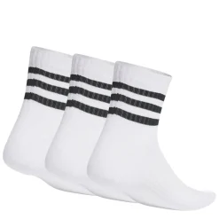 adidas 3 Stripes Cushioned Sportswear Socks 3 Pairs Womens in White