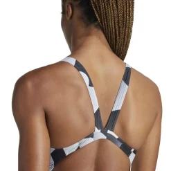 adidas 3 Stripes Graphic Swimsuit in Black