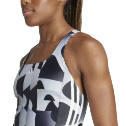 adidas 3 Stripes Graphic Swimsuit in Black