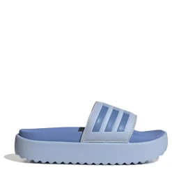 adidas Adilette Platform Sliders in Blue