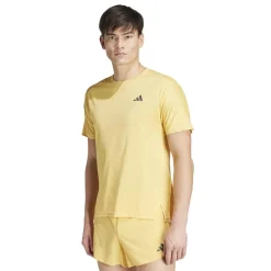 adidas Adizero Regular Fit Crew Neck T-Shirt in Yellow
