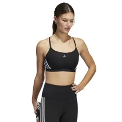 adidas Aeroreact Training Light-Support 3S Bra in Black-White