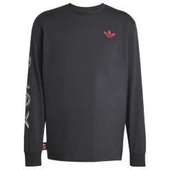 adidas Ajax Amsterdam Graphic Long Sleeve T-Shirt Adults in Black
