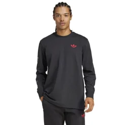 adidas Ajax Amsterdam Graphic Long Sleeve T-Shirt Adults in Black