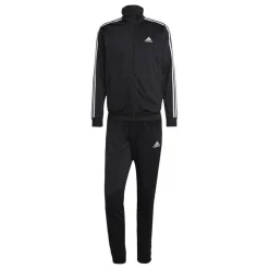 adidas Basic 3 Stripes Tricot Tracksuit in Black