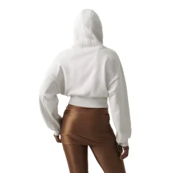 adidas by Stella McCartney Cropped Hooded Relaxed Fit Sweatshirt in Grey