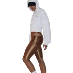 adidas by Stella McCartney Cropped Hooded Relaxed Fit Sweatshirt in Grey