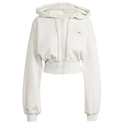 adidas by Stella McCartney Cropped Hooded Relaxed Fit Sweatshirt in Grey