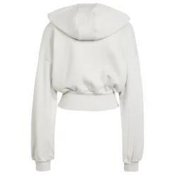 adidas by Stella McCartney Cropped Hooded Relaxed Fit Sweatshirt in Grey