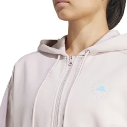 adidas by Stella McCartney Hooded Relaxed Fit Long Sleeve Sweatshirt in Pink