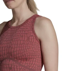 adidas Crew Neck Cropped Bra Top in Red