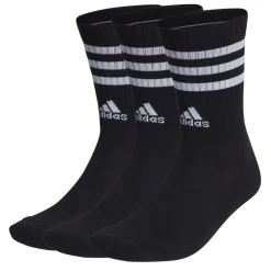 adidas Cushioned 3 Stripe Crew Sock 3 Pack Ladies in Black