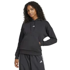 adidas Essentials 3 Stripes Fleece Hoodie in Black
