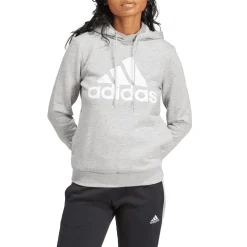 adidas Essentials Big Logo Fleece Hoodie in Grey