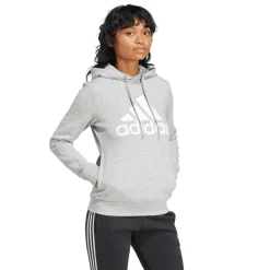 adidas Essentials Big Logo Fleece Hoodie in Grey