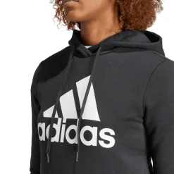 adidas Essentials Big Logo Fleece Hoodie in Black