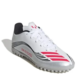 adidas F50 Messi Club Childrens Astro Turf Football Boots in White