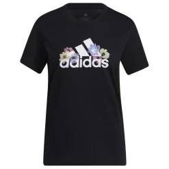adidas Floral Graphic T-Shirt in Black
