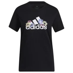 adidas Floral Graphic T-Shirt in Black