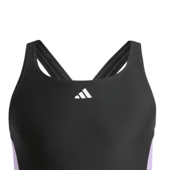 adidas Girls Cut 3-Stripes Swimsuit in Black