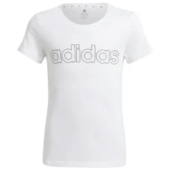 adidas Girls Essentials Linear T-Shirt in White