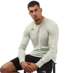 adidas Global Running Long Sleeve T-Shirt in Green