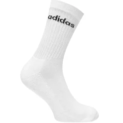 adidas Half Cushioned Crew 3 Pack Socks in White