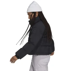 adidas High Neck Short Relaxed Fit Jacket in Black