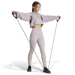 adidas HIIT Cropped Hooded Sweatshirt in Purple