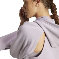 adidas HIIT Cropped Hooded Sweatshirt in Purple