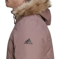 adidas Hooded Long Regular Fit Coat in Pink