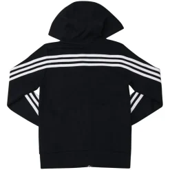 adidas Infants 3-Stripes Doubleknit Full-Zip Hoodie in Black-White