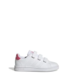 adidas Junior Advantage Court Trainers in White pink