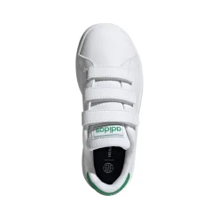 adidas Junior Advantage Hook-and-Loop Trainers in White