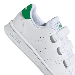 adidas Junior Advantage Hook-and-Loop Trainers in White