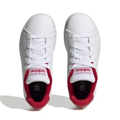 adidas Junior Advantage Trainers in White red