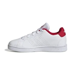 adidas Junior Advantage Trainers in White red