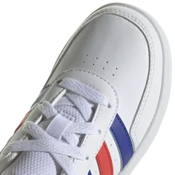 adidas Junior Breaknet Lifestyle Court Lace Trainers in White blue red