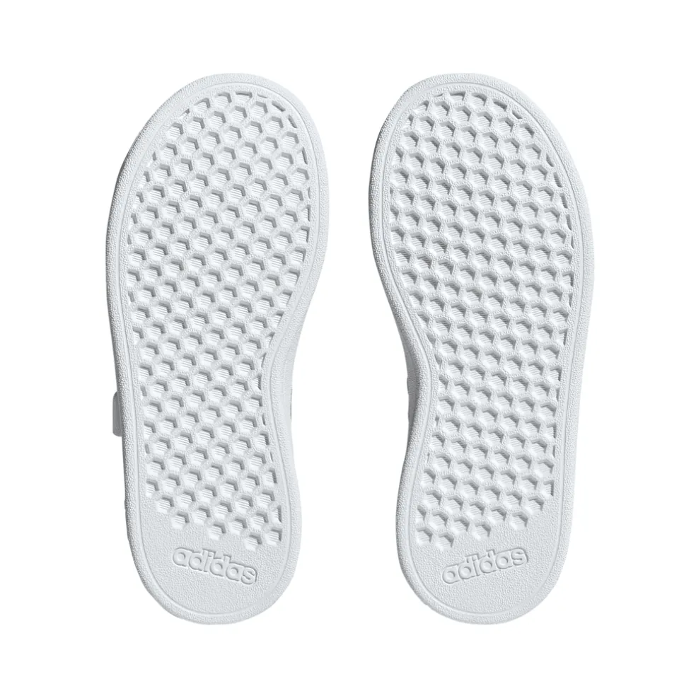 adidas Junior Grand Court 2.0 Elastic Strap Trainers in White