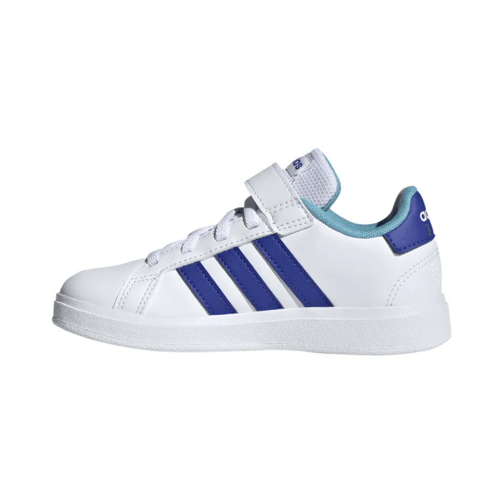 adidas Junior Grand Court 2.0 Elastic Strap Trainers in White