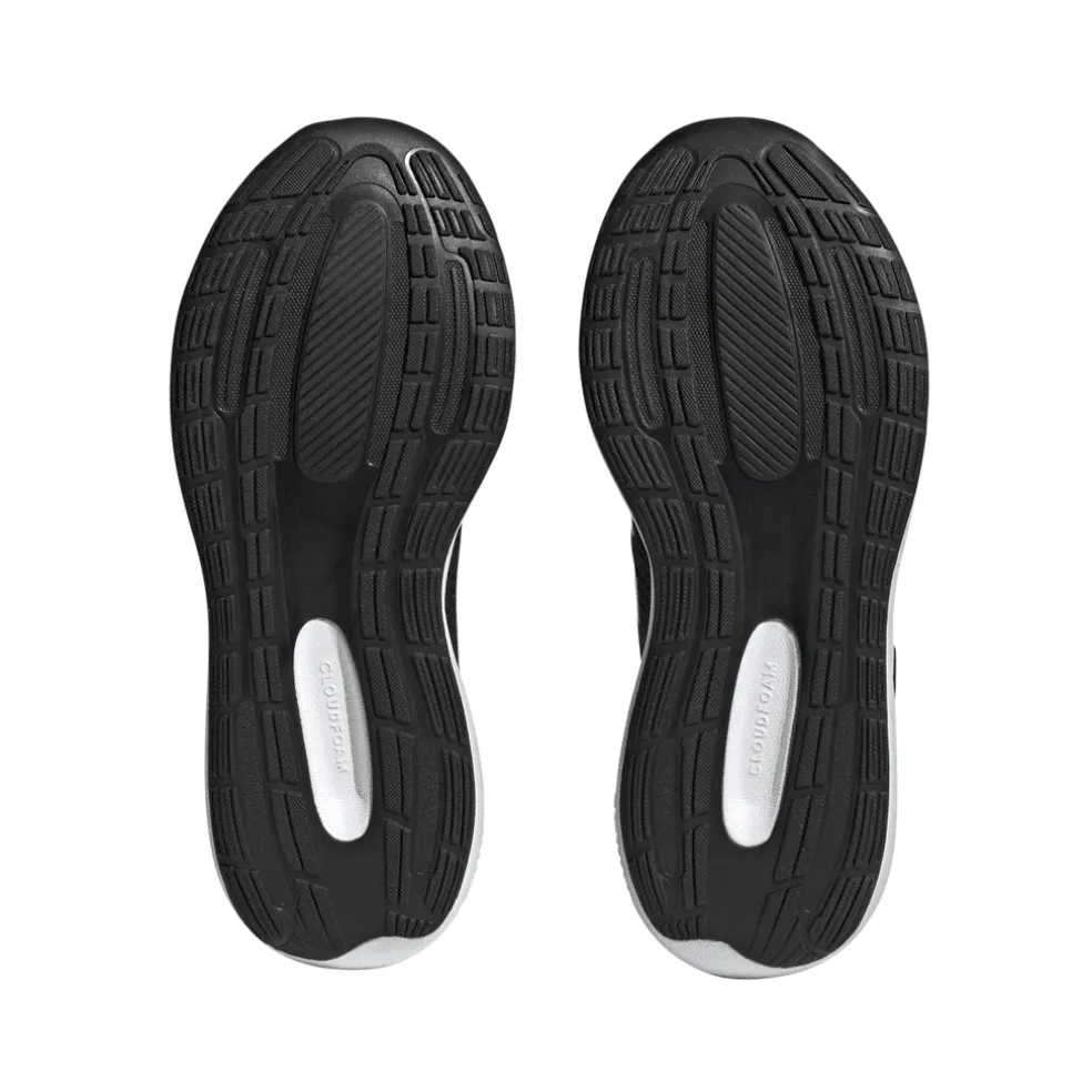 adidas Junior Run Falcon 3.0 Elastic Top Strap Trainers in Black