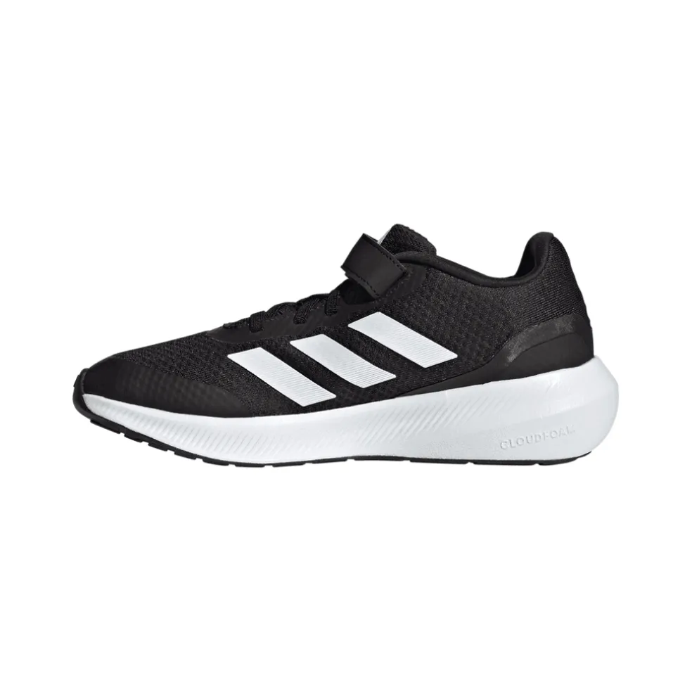 adidas Junior Run Falcon 3.0 Elastic Top Strap Trainers in Black