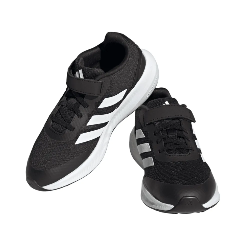 adidas Junior Run Falcon 3.0 Elastic Top Strap Trainers in Black