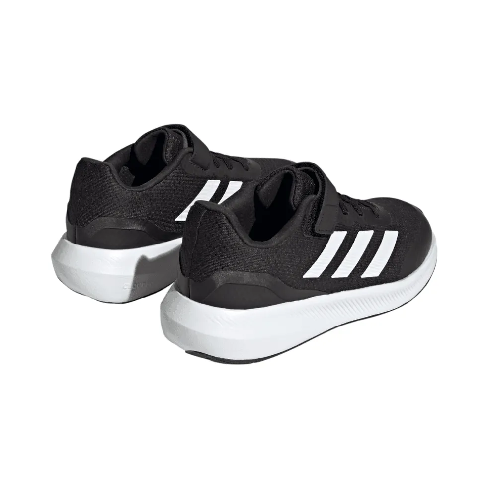 adidas Junior Run Falcon 3.0 Elastic Top Strap Trainers in Black