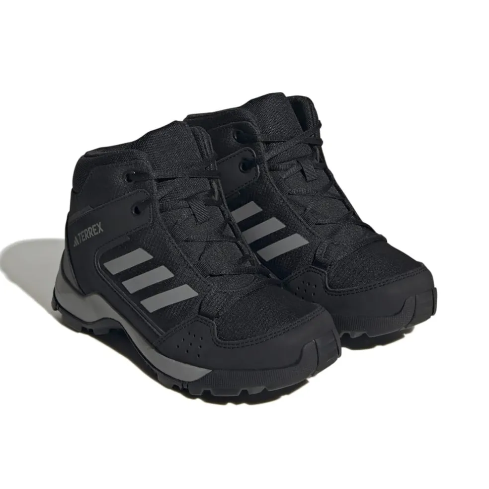 adidas Kids Terrex Hyperhiker Mid Hiking Shoes in Black Grey