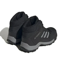 adidas Kids Terrex Hyperhiker Mid Hiking Shoes in Black Grey