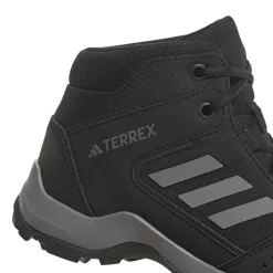 adidas Kids Terrex Hyperhiker Mid Hiking Shoes in Black Grey