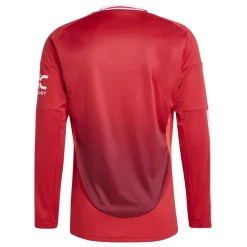 adidas Manchester United Home Long Sleeve Shirt 2024 2025 Adults in Red